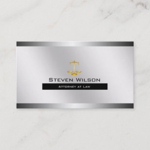 Advokat White and Silver Steel Legal Visitkort