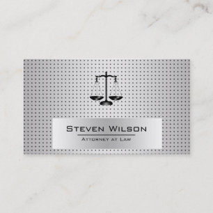 Advokat White and Silver Steel Legal Visitkort