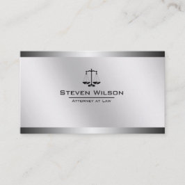 Advokat White and Silver Steel Legal Visitkort