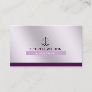 Advokat White Lila Steel Legal  Visitkort