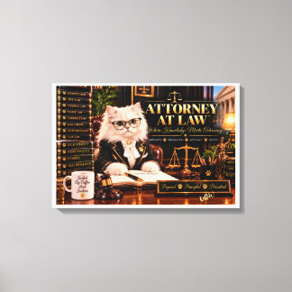 Advokat White Persian Katt | Elegant Juridik Canvastryck