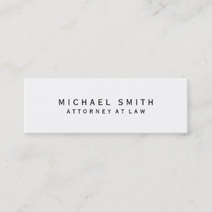 Advokat White Simple Minimalist Mini Visitkort