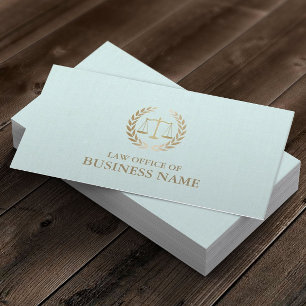 Advokatadvokat Guld  om domare Mint Linen Visitkort