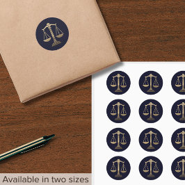 Advokatadvokat Guld Scales of Justice Runt Klistermärke