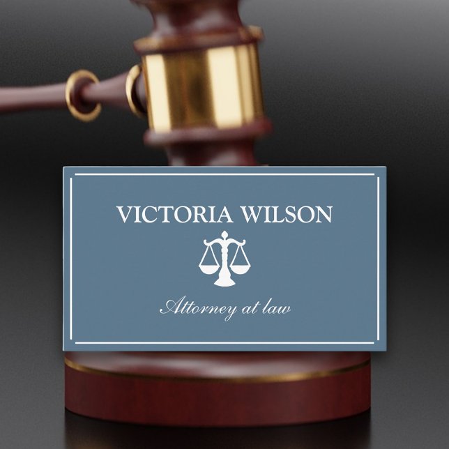 Advokatadvokat i juridik blå grått QR-kod Visitkort (Attorney business card with qr code )