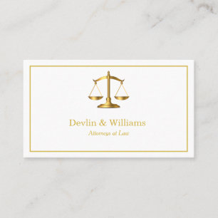 Advokatadvokat i White Luxe Guld Scales Attorney Visitkort