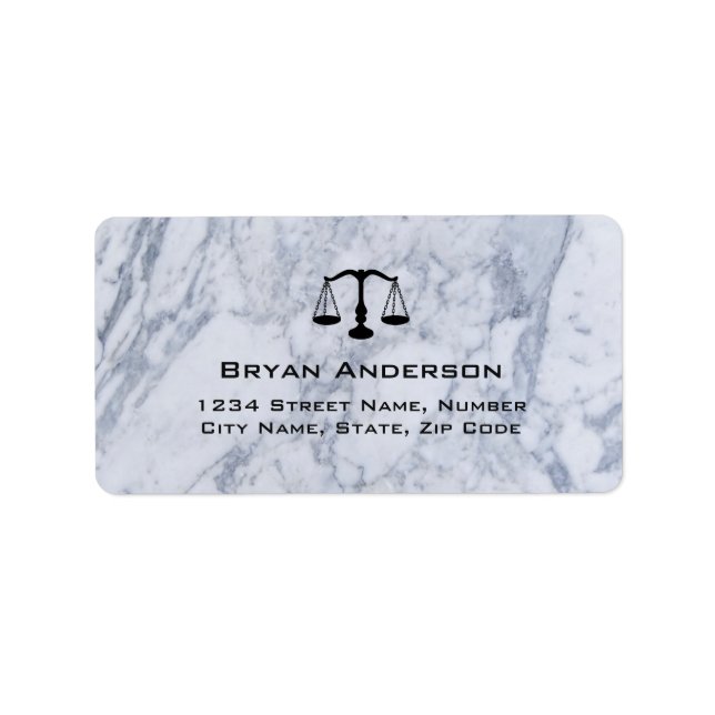 Advokatadvokat Marble Address Label Adressetikett (Framsidan)