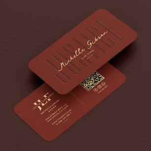 Advokatadvokat Notary Mörk Terracotta Modern Visitkort