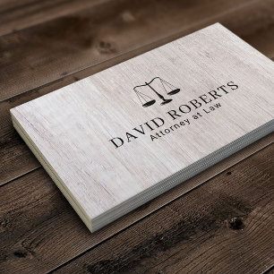 Advokatadvokat vid Law Classy White Wood Visitkort