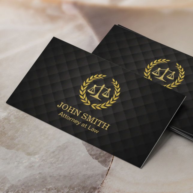 Advokatadvokat vid Law Guld Laurel Justice  Visitkort (Skapare uppladdad)