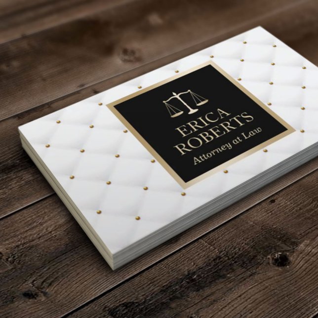 Advokatadvokat vid Law Luxury Quilted Visitkort (Skapare uppladdad)