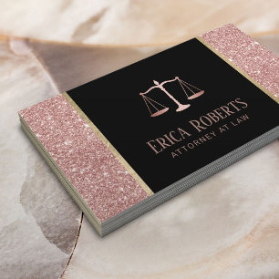 Advokatadvokat vid Law Modern Ro Guld Glitter Visitkort