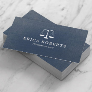 Advokatadvokat Vintage Blue Linen Law Office Visitkort