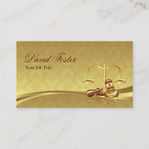 Advokatdomstol - Elegant Damask Guld Löv Visitkort