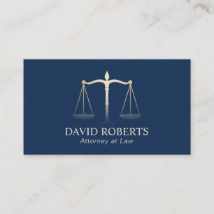 Advokaten Guld Justice Elegant Navy Blue Visitkort