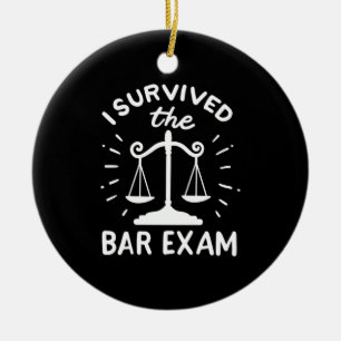 Advokaten Överlevde Pub Exam Julgransprydnad Keramik