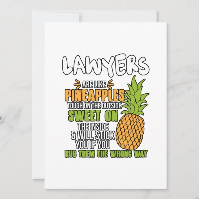 Advokater är som ananas. julkort (Framsida)