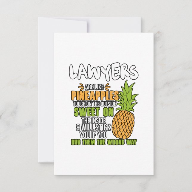 Advokater är som ananas. kort (Framsida)