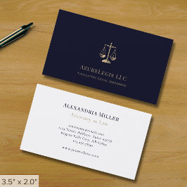 advokatfirman Navy Blue and Guld Visitkort