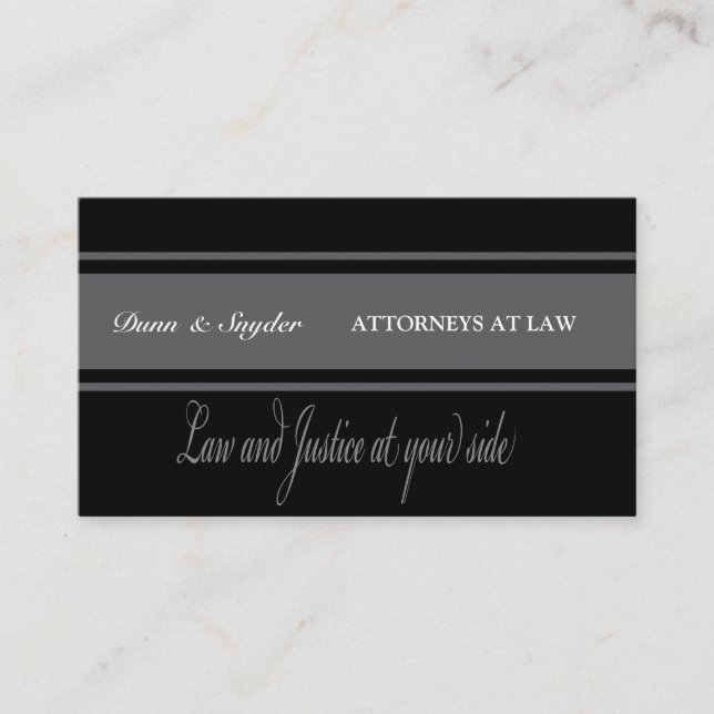 Advokatsvart & grå minsta typografi visitkort (Framsida)