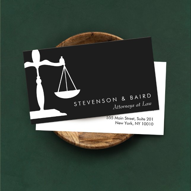 Advyer Attorney Black and White Visitkort (Skapare uppladdad)