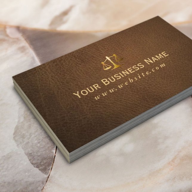 Advyer Attorney Classy Brown Leather Visitkort (Skapare uppladdad)