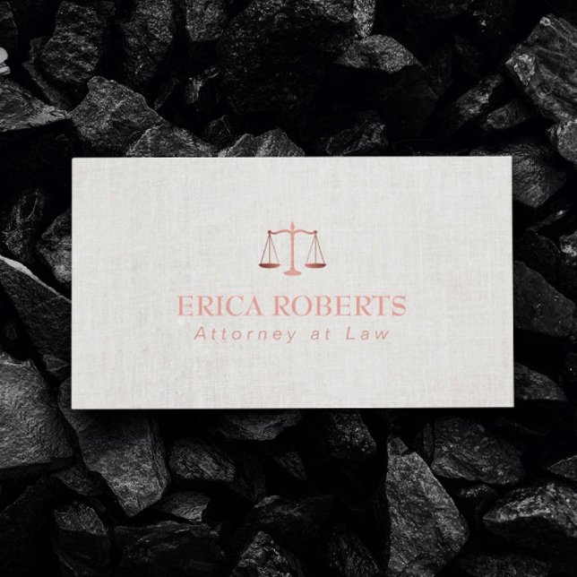 Advyer Attorney Foil Ro Guld Classy Linen Visitkort (Skapare uppladdad)