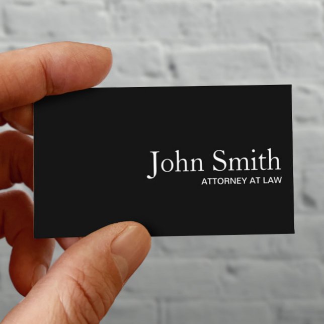 Advyer Plain Black QR Code Attorney Visitkort (Skapare uppladdad)