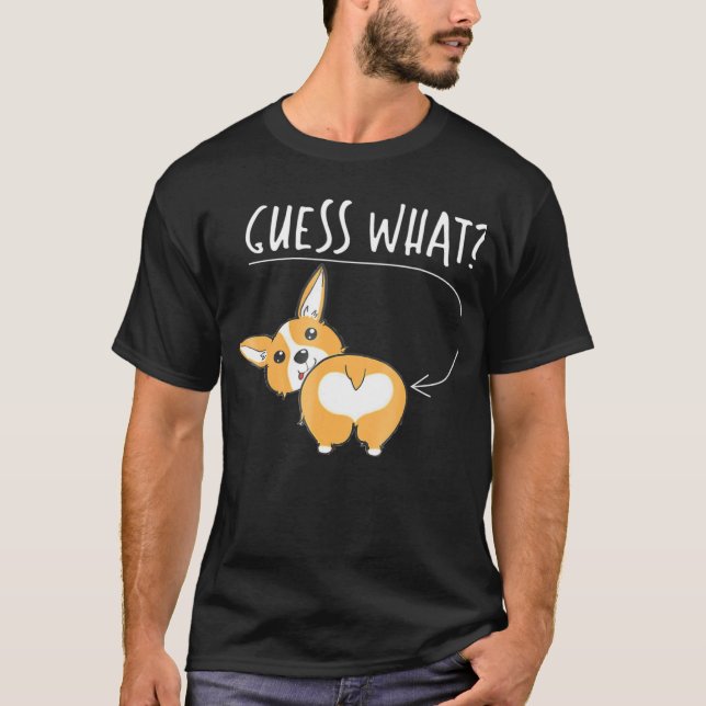 Adworthy Corgi Butt gissar vad T Shirt (Framsida)