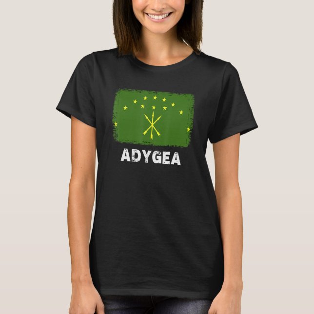 Adygea Flagga Support Adyghe People Women Manar T Shirt (Framsida)