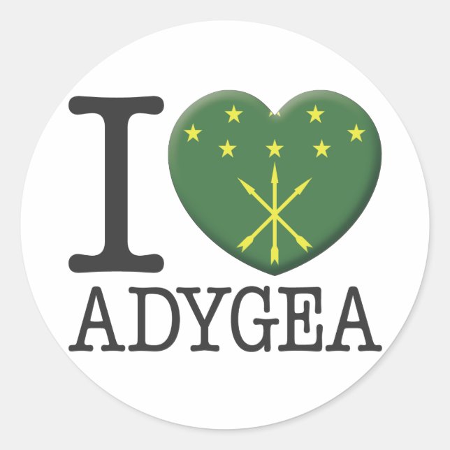 Adygea Runt Klistermärke (Framsida)
