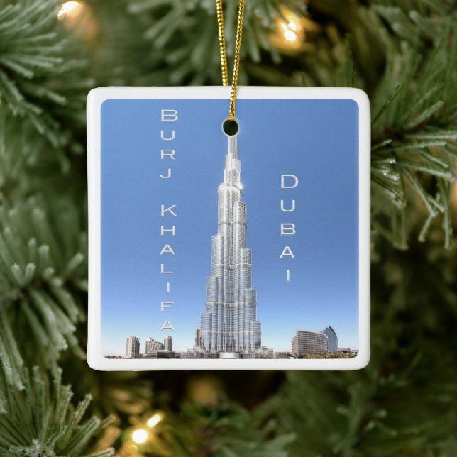 AE008 DUBAI BURJ KHALIFA, UAE, Asien, Julgransprydnad Keramik (Träd)