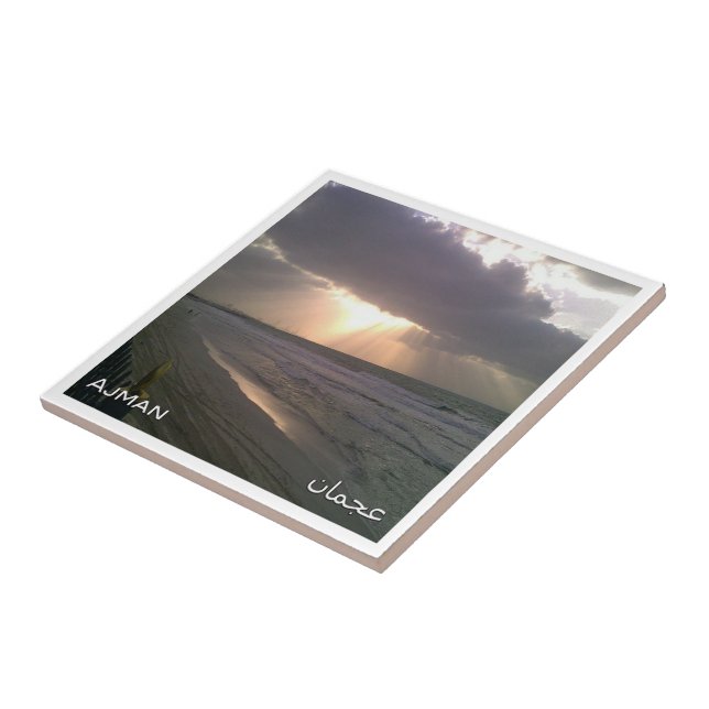 AE052 AJMAN-stranden, Förenade Arabemiraten Kakelplatta (Sidan)