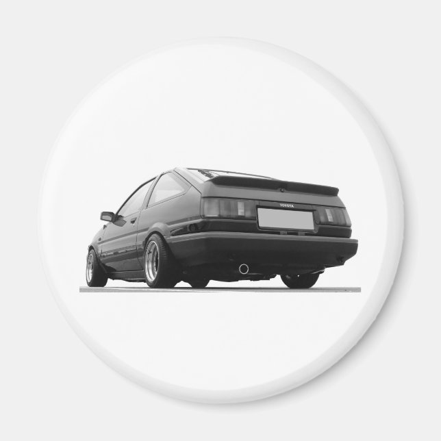 AE86 Svartvitt Magnet (Framsidan)