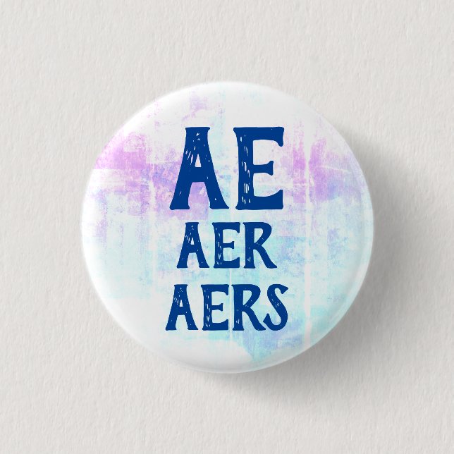 Ae Aer Aers Pronouns Knapp (Framsida)