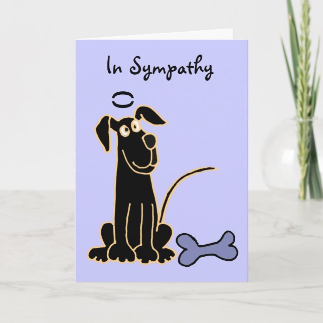 AE - Svart Hund Pet Sympathy Card Kort (Framsida)