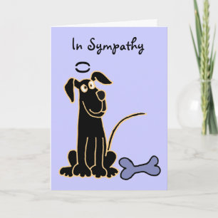AE - Svart Hund Pet Sympathy Card Kort