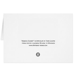 Aegean solnedgångvattenfärgkort hälsningskort