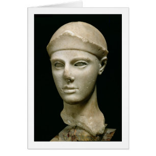 Aegina Athena, med hjälm, chef för en Hälsningskort
