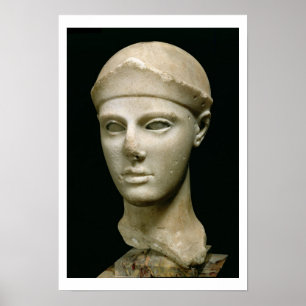 Aegina Athena, med hjälm, chef för en Poster
