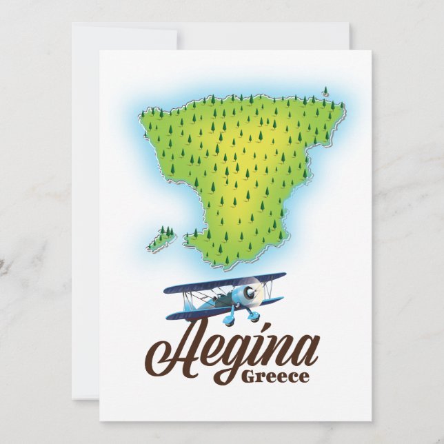 Aegina Grekland ö karta (Framsida)