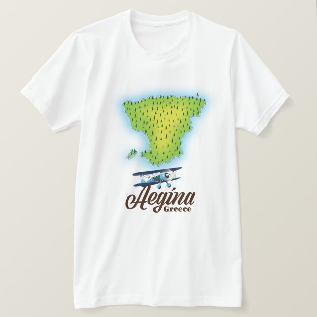 Aegina Grekland ö karta T Shirt (Design framsida)