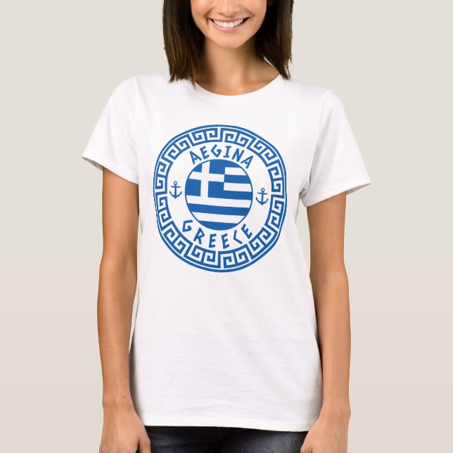 Aegina, Greklands Flagga Women's T-Shirt (Framsida)