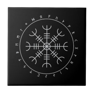 Aegishjalmr Runes Ceramic Tiles Kakelplatta
