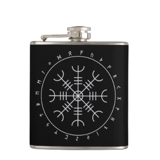 Aegishjalmr Runes Flask (vinylvrappad) Fickplunta