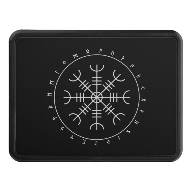 Aegishjalmr Runes Trailer Hitch Cover Dragkroksskydd (Framsidan)