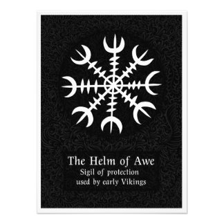 AEgishjálmr - Viking Helm of Awe Norse Protection Fototryck