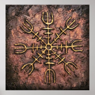 AEgishjálmr - Viking Helm of Awe Norse Protection Poster