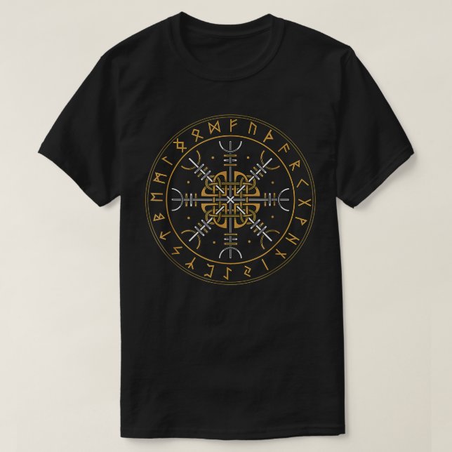 Aegishjalmur Shirt Nordic Viking Symbol Helm of Aw T Shirt (Design framsida)