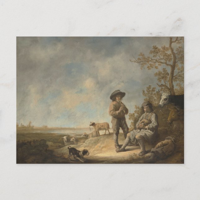 Aelbert Cuyp - Piping Shepherds Vykort (Framsida)